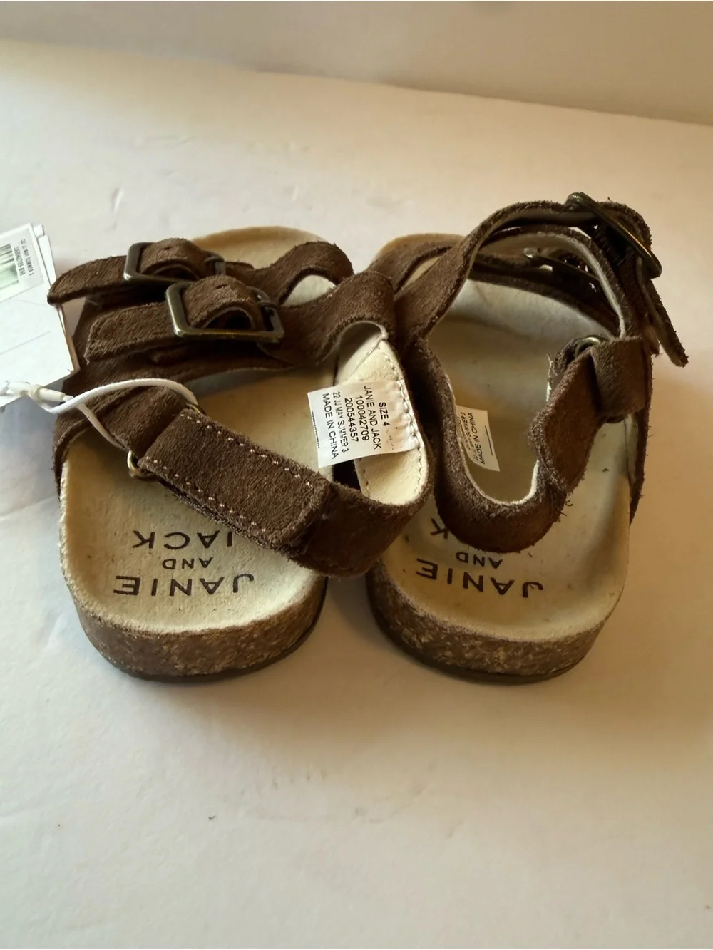 Janie and Jack Brown Suede Kids Buckle Sandals